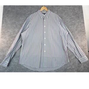 Ralph Lauren Custom Fit Shirt XXL Purple Green Plaid Button-Down 100% Cotton